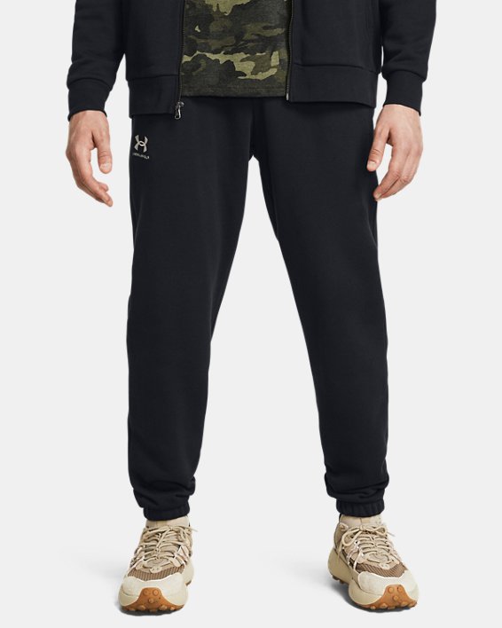 Men's UA Essential Fleece Joggers in Black image number 0
